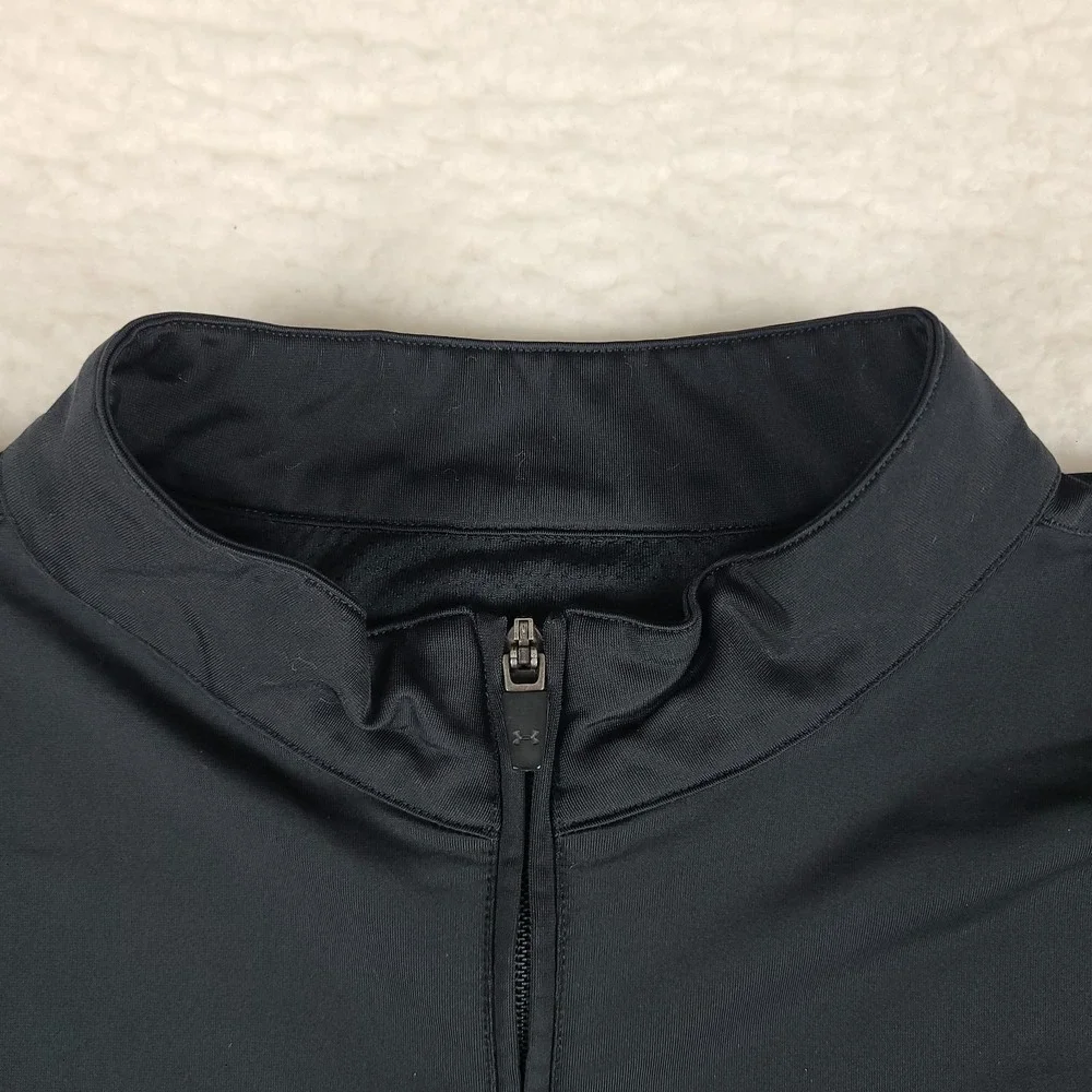 Under Armour Sweater Mens XL Black Quarter Zip Performance Tech‎ Golf VINTAGE